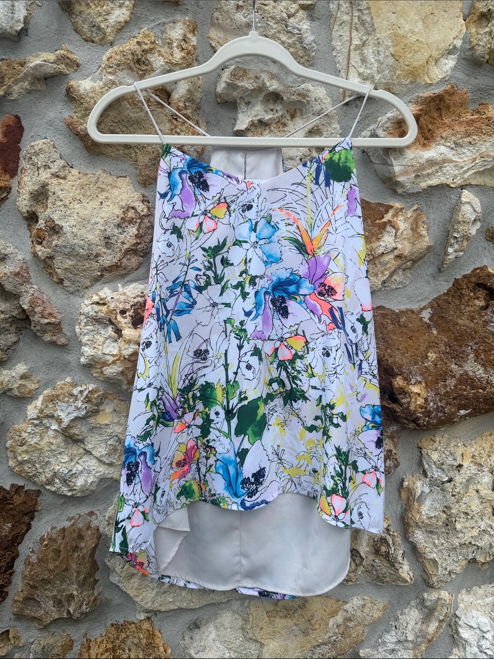 Express Barcelona cami vibrant floral with neon